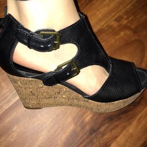 Black Nine West wedges